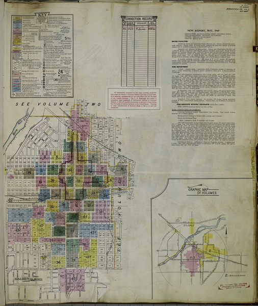 Bakersfield California 1949 V1 - Fire Insurance Index - Old Map Reprint