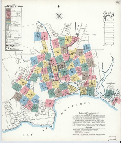 Santa Cruz California 1905 - Fire Insurance Index - Old Map Reprint
