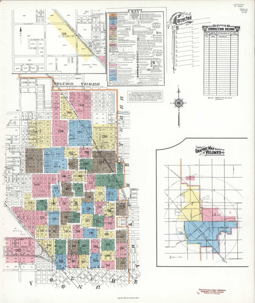 Fresno California 1948 V2 - Fire Insurance Index - Old Map Reprint