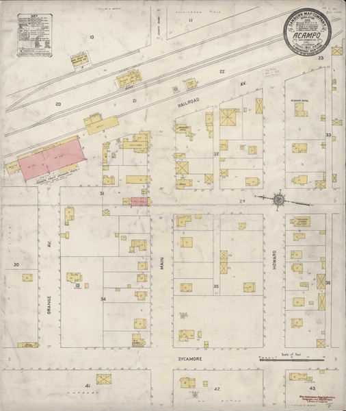Acampo California 1911 - Fire Insurance Index - Old Map Reprint