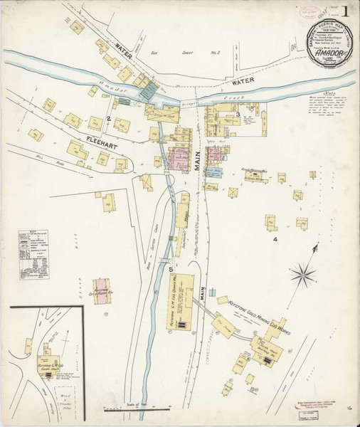 Amador California 1890 - Fire Insurance Index - Old Map Reprint