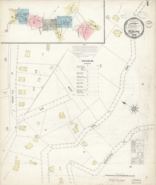 Auburn California 1899 - Fire Insurance Index - Old Map Reprint Auburn California 1899 - Fire Insurance Index - Old Map Reprint