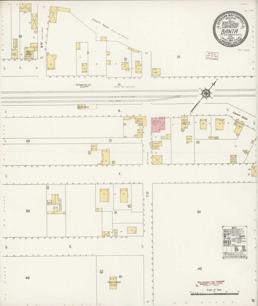 Banta California 1914 - Fire Insurance Index - Old Map Reprint