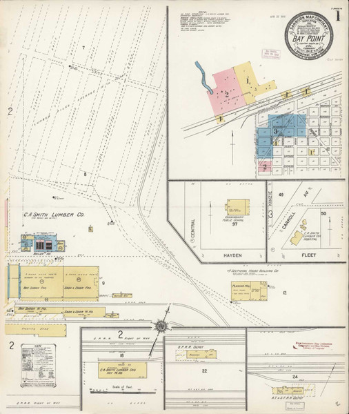 Bay Point California 1912 - Fire Insurance Index - Old Map Reprint