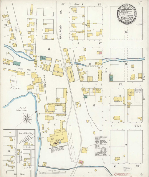 Blue Lake California 1892 - Fire Insurance Index - Old Map Reprint