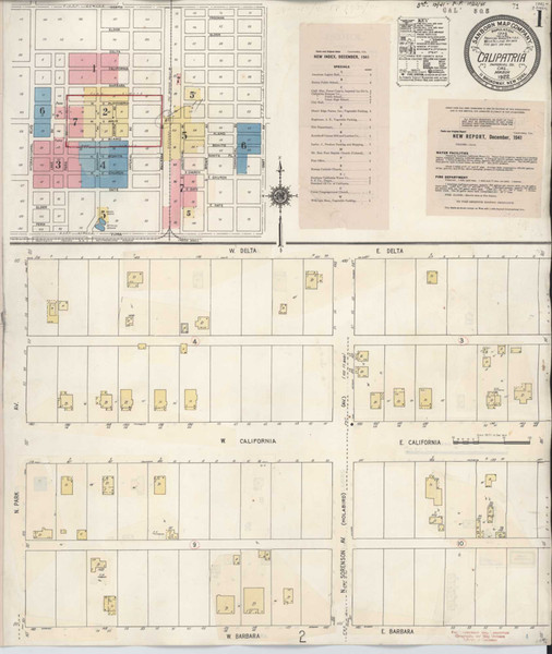 Calipatria California 1941 - Fire Insurance Index - Old Map Reprint Calipatria California 1941 - Fire Insurance Index - Old Map Reprint