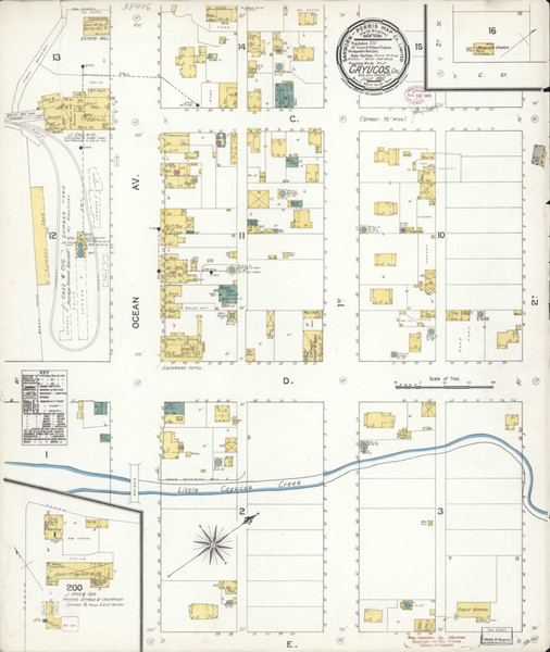 Cayucos California 1895 - Fire Insurance Index - Old Map Reprint