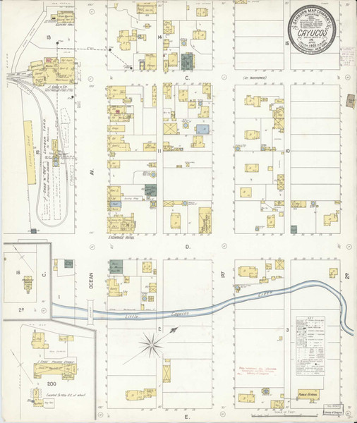 Cayucos California 1903 - Fire Insurance Index - Old Map Reprint