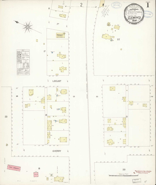Clements California 1898 - Fire Insurance Index - Old Map Reprint