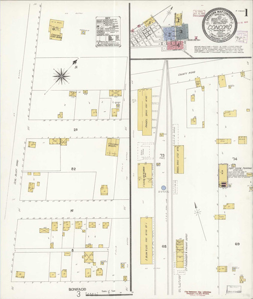 Concord California 1908 - Fire Insurance Index - Old Map Reprint