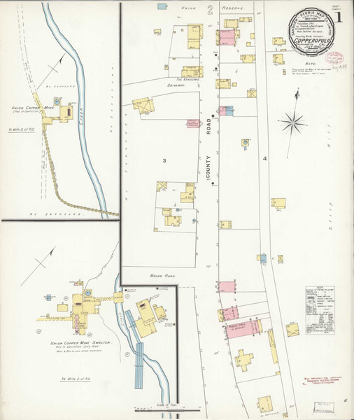Copperopolis California 1895 - Fire Insurance Index - Old Map Reprint