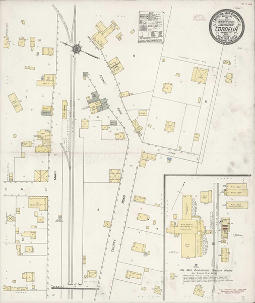 Cordelia California 1910 - Fire Insurance Index - Old Map Reprint