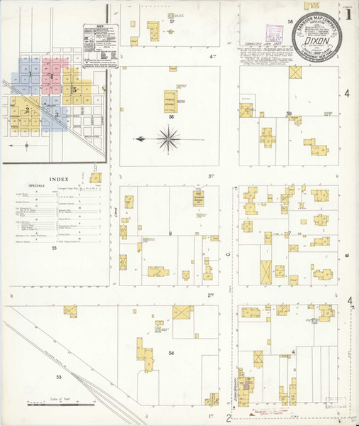 Dixon California 1907 - Fire Insurance Index - Old Map Reprint