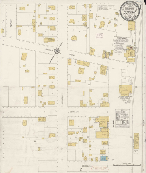 Durham California 1914 - Fire Insurance Index - Old Map Reprint