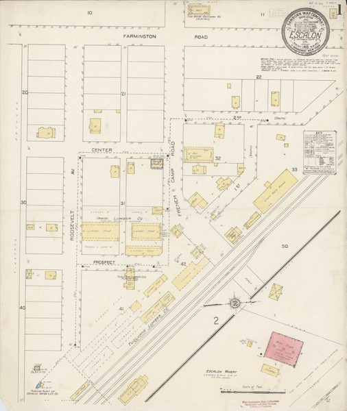 Escalon California 1913 - Fire Insurance Index - Old Map Reprint