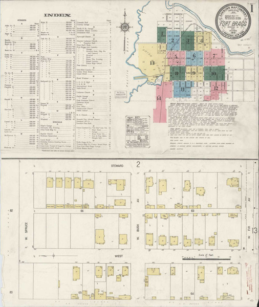 Fort Bragg California 1919 - Fire Insurance Index - Old Map Reprint Fort Bragg California 1919 - Fire Insurance Index - Old Map Reprint