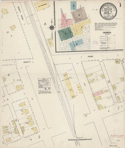 Galt California 1911 - Fire Insurance Index - Old Map Reprint