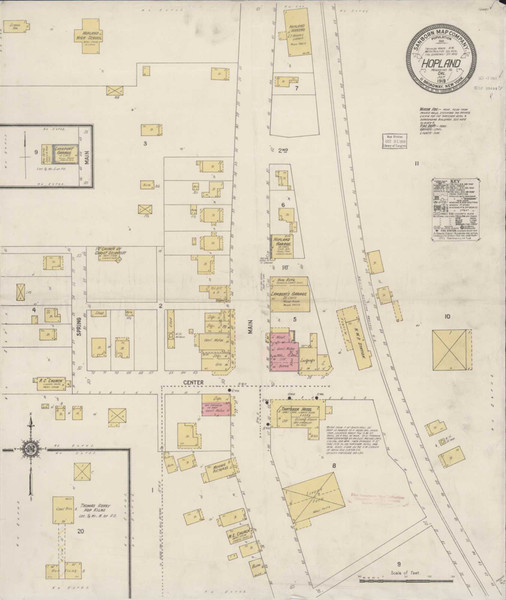 Hopland California 1919 - Fire Insurance Index - Old Map Reprint