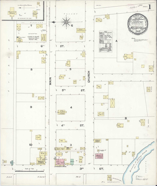 Kelseyville California 1890 - Fire Insurance Index - Old Map Reprint