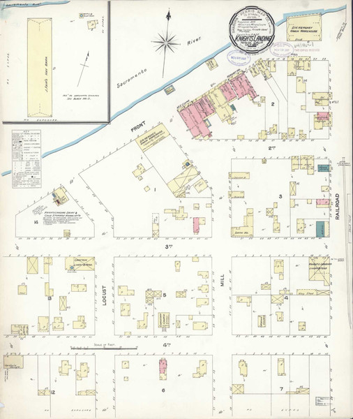 Knights Landing California 1897 - Fire Insurance Index - Old Map Reprint