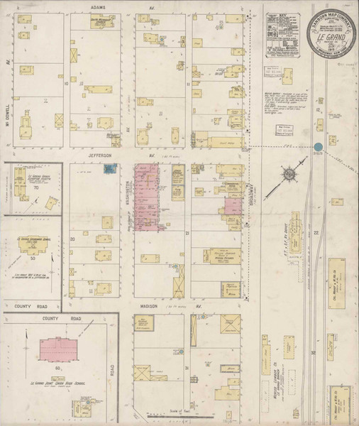 Le Grand California 1918 - Fire Insurance Index - Old Map Reprint
