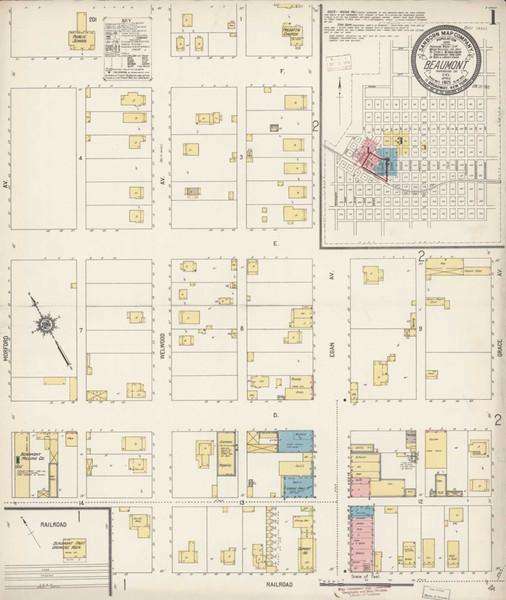 Los Angeles - Beaumont California 1915 - Fire Insurance Index - Old Map Reprint Los Angeles - Beaumont California 1915 - Fire Insurance Index - Old Map Reprint