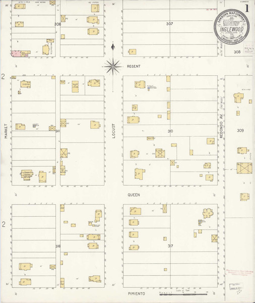 Los Angeles - Inglewood California 1907 - Fire Insurance Index - Old Map Reprint Los Angeles - Inglewood California 1907 - Fire Insurance Index - Old Map Reprint