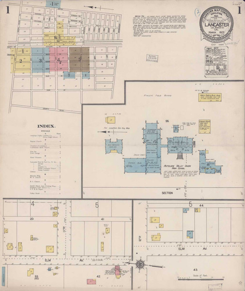 Los Angeles - Lancaster California 1923 - Fire Insurance Index - Old Map Reprint Los Angeles - Lancaster California 1923 - Fire Insurance Index - Old Map Reprint