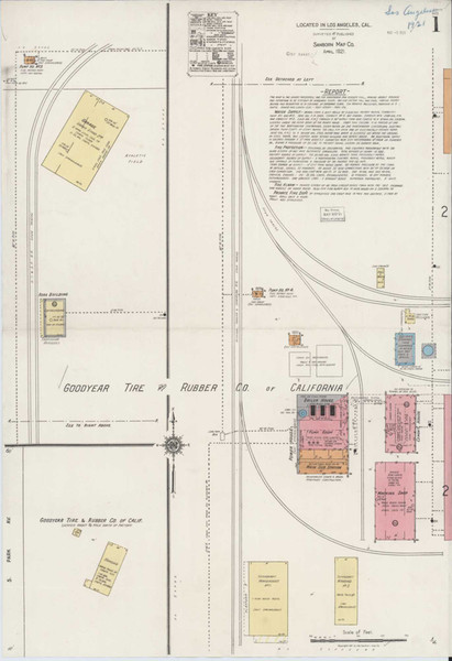 Los Angeles County - Goodyear Tire and Rubber Co - California 1921 - Fire Insurance Index - Old Map Reprint