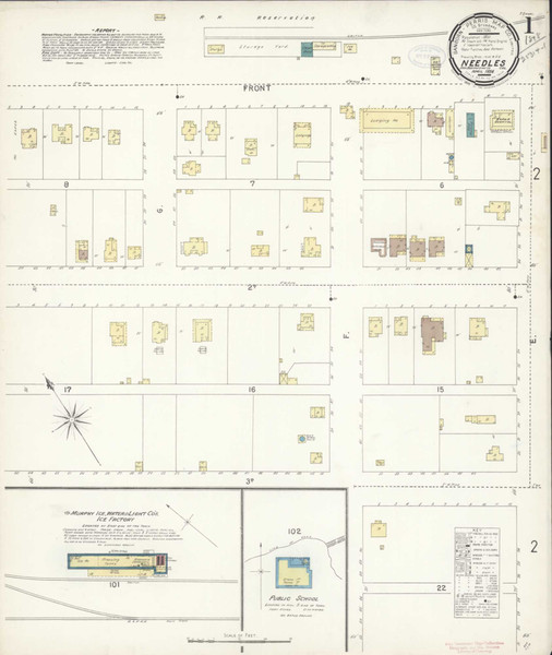 Los Angeles - Needles California 1898 - Fire Insurance Index - Old Map Reprint Los Angeles - Needles California 1898 - Fire Insurance Index - Old Map Reprint