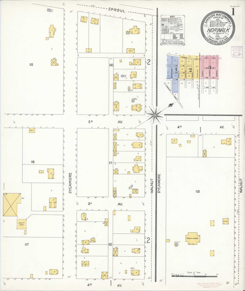 Los Angeles - Norwalk California 1907 - Fire Insurance Index - Old Map Reprint
