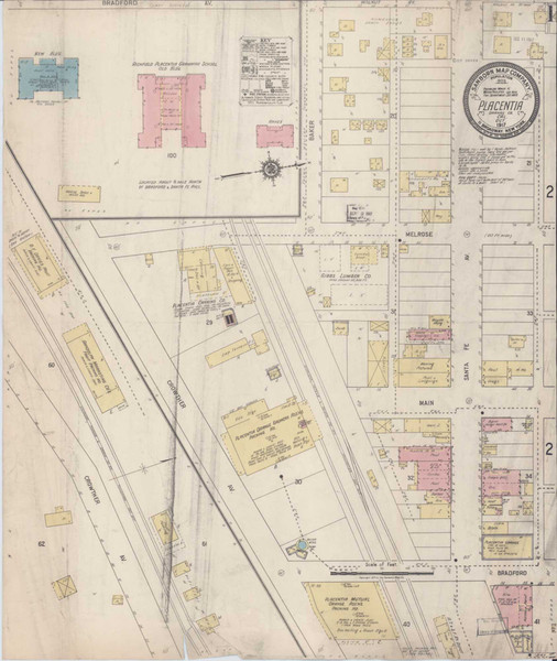 Los Angeles - Placentia California 1917 - Fire Insurance Index - Old Map Reprint Los Angeles - Placentia California 1917 - Fire Insurance Index - Old Map Reprint