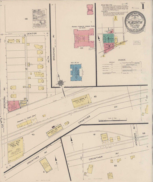 Los Angeles - Placentia California 1922 - Fire Insurance Index - Old Map Reprint Los Angeles - Placentia California 1922 - Fire Insurance Index - Old Map Reprint