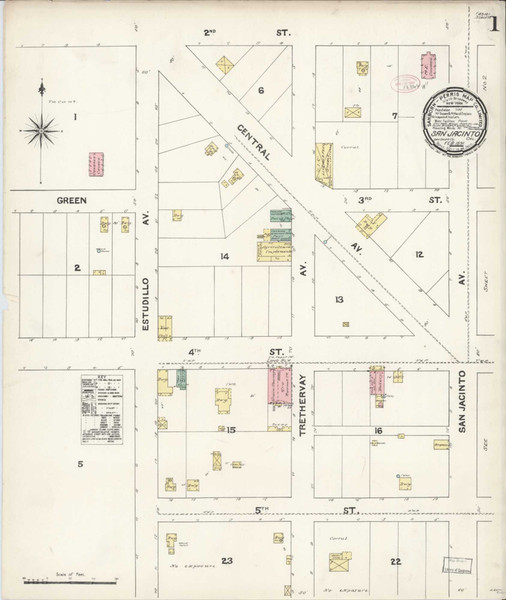 Los Angeles - San Jacinto California 1891 - Fire Insurance Index - Old Map Reprint Los Angeles - San Jacinto California 1891 - Fire Insurance Index - Old Map Reprint