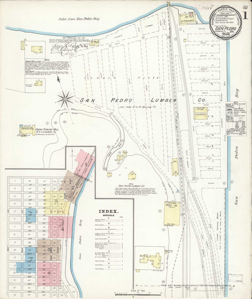 Los Angeles - San Pedro California 1891 - Fire Insurance Index - Old Map Reprint Los Angeles - San Pedro California 1891 - Fire Insurance Index - Old Map Reprint