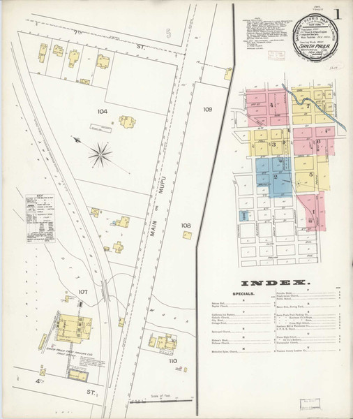 Los Angeles - Santa Paula California 1892 - Fire Insurance Index - Old Map Reprint Los Angeles - Santa Paula California 1892 - Fire Insurance Index - Old Map Reprint