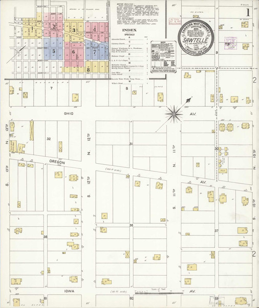 Los Angeles - Sawtelle California 1907 - Fire Insurance Index - Old Map Reprint Los Angeles - Sawtelle California 1907 - Fire Insurance Index - Old Map Reprint