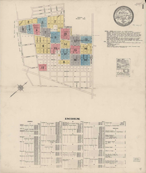 Los Angeles - Sawtelle California 1921 - Fire Insurance Index - Old Map Reprint Los Angeles - Sawtelle California 1921 - Fire Insurance Index - Old Map Reprint