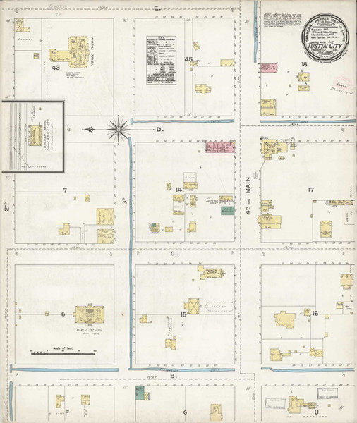 Los Angeles - Tustin California 1895 - Fire Insurance Index - Old Map Reprint