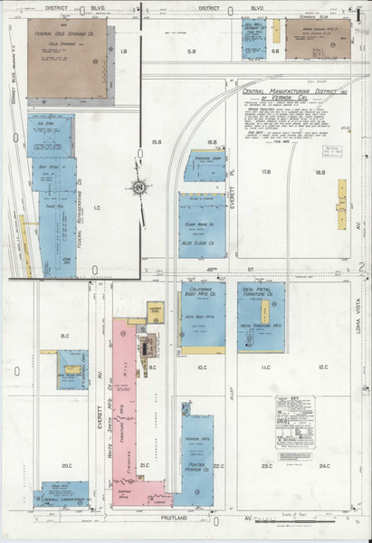 Los Angeles - Vernon California 1926 - Fire Insurance Index - Old Map Reprint