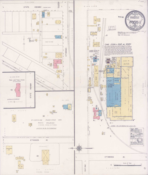 Los Angeles - Wineville California 1916 - Fire Insurance Index - Old Map Reprint Los Angeles - Wineville California 1916 - Fire Insurance Index - Old Map Reprint