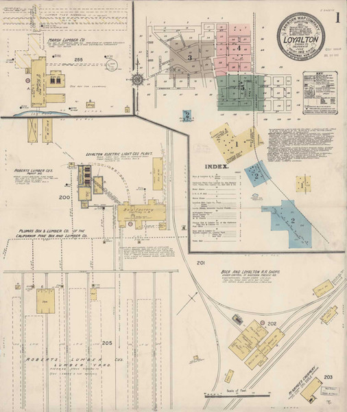 Loyalton California 1912 - Fire Insurance Index - Old Map Reprint