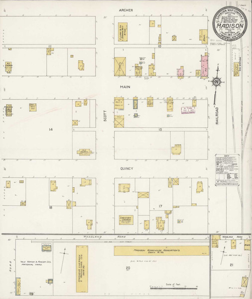 Madison California 1913 - Fire Insurance Index - Old Map Reprint