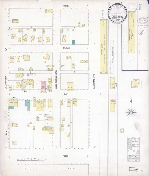 Maxwell California 1897 - Fire Insurance Index - Old Map Reprint
