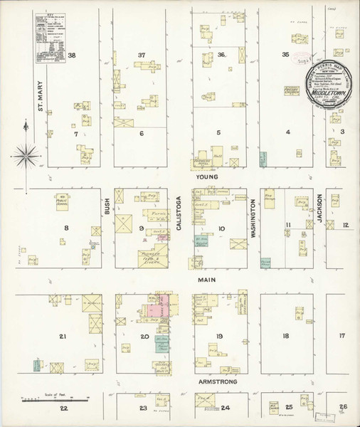 Middletown California 1890 - Fire Insurance Index - Old Map Reprint