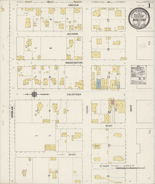 Middletown California 1911 - Fire Insurance Index - Old Map Reprint