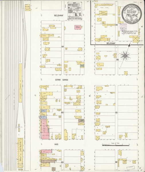 Mojave California 1907 - Fire Insurance Index - Old Map Reprint