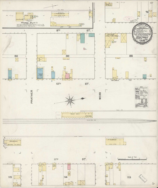 Montague California 1892 - Fire Insurance Index - Old Map Reprint