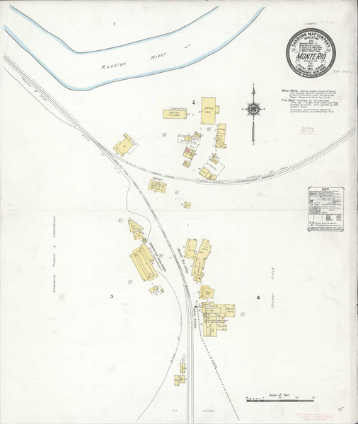 Monte Rio California 1911 - Fire Insurance Index - Old Map Reprint