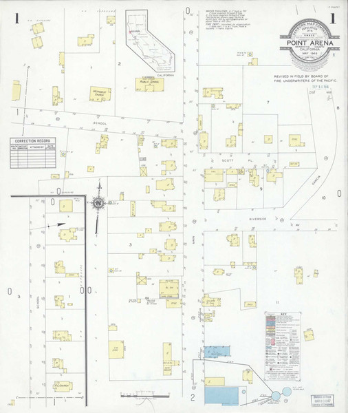 Point Arena California 1946 - Fire Insurance Index - Old Map Reprint